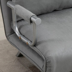 Rozkládací dvoumístná pohovka 111 x 80 x 78 cm | světle šedá č.3