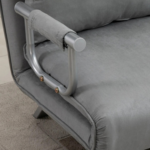 Rozkládací dvoumístná pohovka 111 x 80 x 78 cm | světle šedá č.3