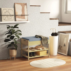 Dvoupatrová lavice na boty 55x35x46 cm | přírodní č.1
