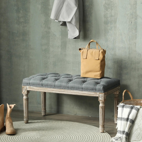 Čalouněná lavice 142x47x51 cm | šedá č.3