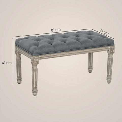 Čalouněná lavice 142x47x51 cm | šedá č.2