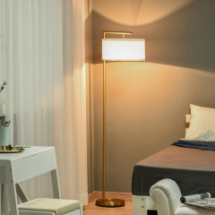 Stojací lampa 47x37x153 cm | bílá+zlatá
