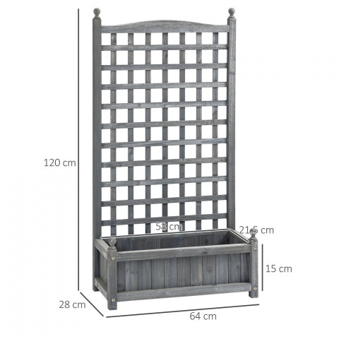 Truhlík pro popínavé rostliny 64x28x120 cm | světle šedý č.5